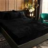 Luofanfei Lenzuolo con angoli in pile, 160 x 200, berretto 30 cm, nero, inverno, tocco in cashmere flanella, lenzuolo in microfibra, super caldo, per materassi spessi