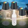 B.K.Licht - Lampada da tavolo a LED 3 in 1 RGBW senza fili, IP44 con touch, dimmerabile, batteria e sorgente luminosa sostituibile, lampada da comodino, lampada a LED, lampada da bottiglia, 36 x 12 cm