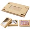 HENGBIRD 20pz Scatole per Dolci Kraft Marrone con Finestra 17,8 X 11 X 3,9 cm Contenitori Take Away Scatola per Biscotti Torte Contenitori in Cartone per Dolci Scatole Biscotti Scatola Cupcake Scatoline Regali