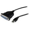 StarTech.com Cavo Adattatore Stampante USB a Parallela DB25, 1.80 m, M/F