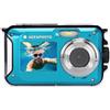 AgfaPhoto AGFA Photo Realishot WP8000 - Fotocamera Digitale Impermeabile, 24 MP, Video Full HD, Doppio Schermo LCD, Zoom Digitale 16x, Stabilizzatore Digitale, Batteria al Litio - Blu