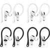 Hukneqn 4 Paia Ganci per le orecchie Compatibili con AirPods 3 e AirPods 4, design sicuro e regolabile per attività outdoor, fitness e sport, per correre, ciclismo, con materiale TPU morbido e durevole