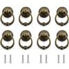 Lxoraziy 8 Pezzi Maniglie per Mobili Antichi, Maniglia a Tiretto del Cassetto, Lega di Zinco Maniglia Pull, Maniglie ad Anello per Cassetti con Vite, per Cucina, Cassetti, Armadi, Armadietti Comò
