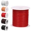 Glarks Corda di pelle rotonda da 10 m x 2 mm, morbida e liscia, per fare collane, bracciali, involucri, perline artigianali e cordoni per scarpe (rosso brillante)