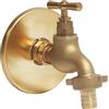 SOMATHERM FOR YOU - Kit rubinetto regolabile con stelo 15/21-20/27 + staffa a muro con rosone in ottone non trattato - Maschio 1/2 (15/21) - Uscita 3/4 (20/27)