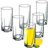 KADAX Bicchieri Trasparenti da Cocktail in Vetro, Bicchieri Highball con Profilo Alto per Long Drink, Mojito e Acqua, Tumbler Moderni (Set di 6, 380 ml)