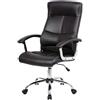 DEODATO Sedia da ufficio ergonomica regolabile con braccioli in ecopelle nera