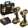 DEWALT Set DeWalt trapano DCD708 con avvitatore a impulsi DCF809 18 V 5 Ah