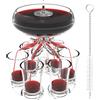 ALEVMOOM - Dispenser e supporto con 6 bicchieri, dispenser per liquori, vino e bevande (bianco).