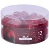 DONAU HOME Candele galleggianti verniciate a forma di cuore/rosso metallizzato, 12 pezzi, 2,8 x 4,8 cm, durata 4 ore, candela galleggiante Sans profumo/candele calde galleggianti per San Valentino