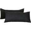 Good Nite Federa per cuscino, 100% microfibra, confezione doppia, federa super morbida, set di 2 federe (40 x 80 cm) (nero)
