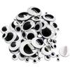 TOAOB THE ONE AND ONLY BABY TOAOB 100 Pezzi Occhi Adesivi 6mm a 35mm Rotondo Plastica Mobili Autoadesivi Wiggle Finti Occhietti per Lavoretti Fai da Te Scrapbooking Artigianato Bambole Pupazzi Accessori Bianco Nero