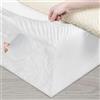 DUJUIKE Mantovana Giroletto Vestiletto Coprirette, Mantovana in velluto riccio per divano letto, Protezione Del Giroletto, Trasforma una base per letto(Queen Bed Width:150-160cm,Bianco)