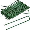 Ceboic 100 pezzi graffette da giardino, chiodi in acciaio inox zincato, ancoraggio U, fissaggio picchetti campeggio erba artificiale