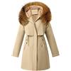 Fulidngzg Giubbotto Donna Invernale Offerta Lana Elegante Giubbotto Giacca Invernale Imbottito Taglie Forti Curvy Parka con Pelliccia Lungo Cappotto Caldo con Cappuccio Piumino