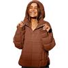 Generic Pullover da donna con cappuccio largo maglione con cappuccio da donna pullover trapuntato piumino oversize a maniche lunghe cappotti con cappuccio invernale caldo leggero capispalla con tasca nera con