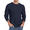 QIXING Maglione da uomo girocollo a maglia a trecce da uomo UK manica lunga casual Twist fantasia pullover maglione, blu navy, XL
