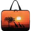 Hiseng Conchiglie Compatibile con 10-17 Pollici Custodia Borsa per Laptop con Manici, Giraffa 3D Computer Portatile Custodia Protettiva PC Sleeve per Laptop (10,Arancione 2)