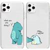 ycoaix Custodia per iPhone 16 Pro Max Coppia Dinosauro 2 pz Clear Cartoon Lover Double Cases Cute TPU Soft Cover Silicone Regalo di San Valentino per fidanzata IP16 IP15 Pro Max (IPhone 12 Mini)