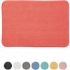Inbagno Tappeto Bagno Rosso Mattone 60x40 cm in Microfibra Antiscivolo e Morbido al Tatto, Spring