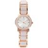 Hemobllo Orologio analogico al quarzo da donna, in ceramica bianca, elegante, orologio da donna in acciaio inox, cinturino in ceramica, colore: oro