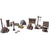 3D Vikings Set di articoli da città - Accessori integrali per D & D, Warhammer - Pozzo, Wc, Segnalibri, Forca, Giornali, Carrello