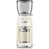 Smeg, Macinacaffè CGF11CREU, Livello di Macinatura Regolabile, 30 Step di Macinatura, Contenitore Chicchi Caffè da 350g, Quantità di macinatura regolabile, con Sistema Antistatico, 150W, Crema
