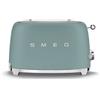 Smeg, Tostapane 2x2 TSF01EGMEU, 2 Scomparti da 36mm, 6 Livelli di Doratura, Funzione Riscaldamento, Scongelamento e Bagel, Espulsione Automatica del Pane, Cassetto Raccoglibriciole, 950W, Verde Smeraldo Opaco