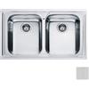 FRANKE 101.0153.297 Lavello da Cucina 2 Vasche ad Incasso 86X50 cm Acciaio Inox Modello Logica Line Dekor ANTIGRAFFIO