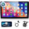 Hodozzy Android Autoradio - Bluetooth 2 Din con Schermo 10,1 Pollici IPS Touch Screen 2 Din Stereo Auto con Navigatore GPS, WiFi, DSP Mirror Link, Radio FM RDS, USB, SWC con Telecamera Posteriore