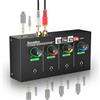 socodox Amplificatore per Cuffie a 4 canali Jack da 3,5 mm/6,35 mm/RCA, Mixer per Cuffie Compatto in Metallo con 8 Porte di Uscita per Cuffie, Interruttore Stereo, Funzione Mute, Luce RGB