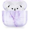 Newseego Custodia Rigida per Auricolari in PC Compatibile con AirPods 4 Generazione 2024 Design con Stampa a Marmi e Corpo Intero Antiurto e Antigraffio Cover Protettiva per AirPods 4a Gen-Viola
