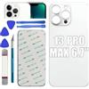 LiXiongBao Sostituzione del coperchio del vetro posteriore 13 Pro Max per iPhone 13 Pro Max Sostituzione del vetro posteriore posteriore da 6,1 '' + kit di strumenti di riparazione (Silver)