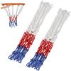 TRKETK 2 Pezzi Reti Professionali per Canestro da Basket, Rete da Basket Portatile Canestro da Pallacanestro Rete Blu Rosso Bianco Rete da Basket Standard 12 Anelli Rete er Canestro da Basket Ricambio