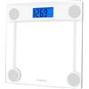 Homebuds Bilancia Pesapersone, Alta Precisione Assicurato dalla fabbrica professionale di Bilancia Pesapersone Digitale dal 2001, LCD retroilluminato blu e Step-On, 2*AAA, 182kg, Vetro Trasparente