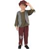 Smiffys - Costume da povero ragazzo vittoriano, verde con top, pantaloni e cappello, costume per bambini per Halloween, Giornata mondiale del libro