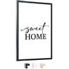 edihome, Cornice 50x70, Legno, Portafoto da Parete, per Maglia da Calcio, Poster, Laminato Acrilico, Cornici, per Quadri (Nero, 50x70)