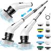 Tryllionleen Spazzola elettrica per la pulizia, 9 in 1, spazzola elettrica per la pulizia domestica, 2 modalità, Spin Scrubber Electric Cleaning Brush con 34-130 cm, spazzola per il bagno (White)
