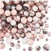 OLYCRAFT 4 Strands Natural Pink Zebra Jasper Stone Beads 8mm/6mm/10mm/4mm Pietre Preziose Rotonde Perline Allentate Crystal Energy Stone per Creazione di Gioielli Fatti A Mano Fai da Te