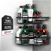 Wilford & Sons W&S Mensola Doccia Angolare Senza Foratura Set di 2 - Porta Sapone in Acciaio Inox | 2 Mensole Bagno | Accessori Cucina, Porta Shampoo da Appendere, Porta Bagnoschiuma - Nero