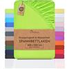 NatureMark Lenzuolo con angoli elasticizzati Basic per materasso a molle e ad acqua, 200 x 220 cm, 40 cm di altezza, 200 x 220 cm, 100% cotone, mela verde