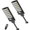 Sararoom Lampione Solare Led Esterno, 594Led 600W Faro LED da Esterno con Pannello Solari, IP65 Impermeabile Faretto con Sensore di Movimento, 6500K Luci di Sicurezza per Giardino Sentieri Garage,2Pcs