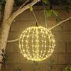 Zibeem Luci A Sfer a Di Natale, Illumina La Sfer a Di Natale Sospesa, Palla Luminosa A LED Sospesa Ornamento Pieghevole In Metallo Con Luci, Lucine Per Il Balcone Della Stanza Interna