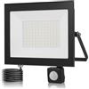 Hondony Faretto 100W LED Da Esterno Con Sensore di Movimento, 6500K Lumen Faretto LED Esterno Con Sensore di Movimento, IP66 Impermeabile Fari Led per Giardino, Cortile, Patio, Garage (100W, 6500K)