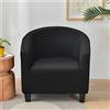 Highdi Copripoltrona 1 Posto Elasticizzato Tinta Unita Chesterfield, Fodere Copripoltrona da Cocktail Universale Lavabile Rimovibile Fodera per Poltrona per Hotel Salotto (Nero)