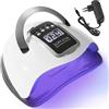 Dinhauyon Fornetto Unghie Semipermanente Professionale, Lampada Smalto UV LED Asciugatura per Manicure Casa Salone, Smalti, Pedicure Curare, 280W Essiccatore Gel con Sensore Automatico, 4 Timer, LCD, Maniglia