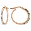 DelPia, Orecchini a Cerchio in Oro 18kt e Argento Sterling 925 2begold con Cristalli (Oro rosa, 15mm)