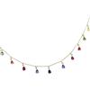 Zayka Jewelry Collana colorata arcobaleno donna con ciondoli charm multipli in argento 925 placcata oro 18K vero con pietre colorate