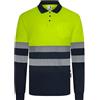 VELILLA 305535; Polo Poliestere Riciclato Bicolore Manica Lunga Nastro segmentato; Colore Blu Navy e Giallo Fluoro; Taglia 2XL, Blu Navy E Giallo Fluoro, XXL