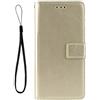 TingYR Cover per LG K61 / Q61, Flip Custodia Carte di Credito da Funzione Stand, Anti-Slip Slot Portafoglio Flip Protettivo Dell'ente Completo Slim Fit Cover.(Oro)